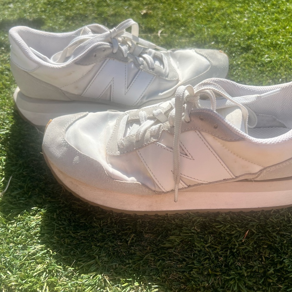 New Balance White Sneakers with Chunky Sole